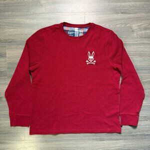 Psycho Bunny Men's Waffle Knit Crew - Red